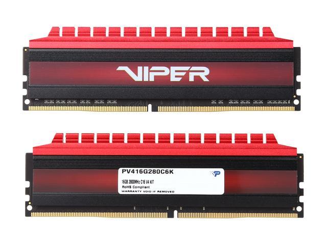 Patriot Viper 4 Arbeitsspeicher 16GB DDR4-RAM Kit 3200 MHz, CL6, 2X 8GB PV416G320C6K
