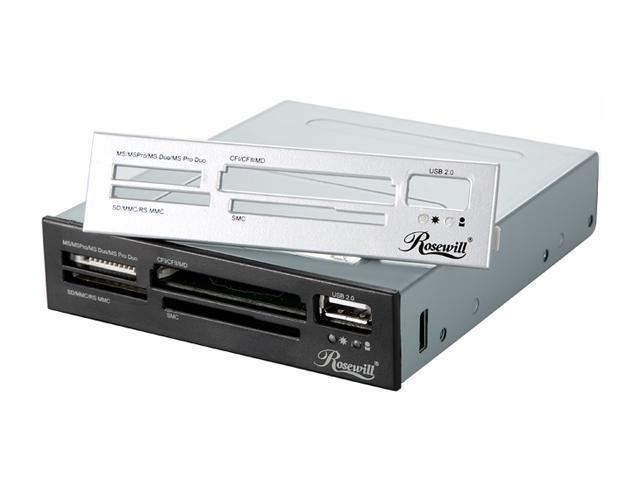 Rosewill RCR-IC001 - 3.5" Internal 40-in-1 Card Reader with USB 2.0 Port & Extra Silver Face Plate