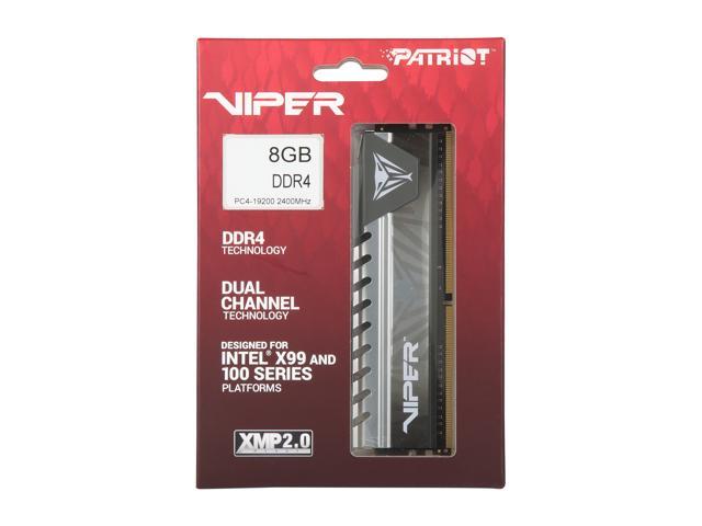 Patriot Viper Elite 8GB (1 x 8GB) DDR4 2400MHz DRAM (Desktop Memory) CL16  1.2V Grey DIMM (288-pin) Extreme Performance Memory PVE48G240C6GY (Intel 