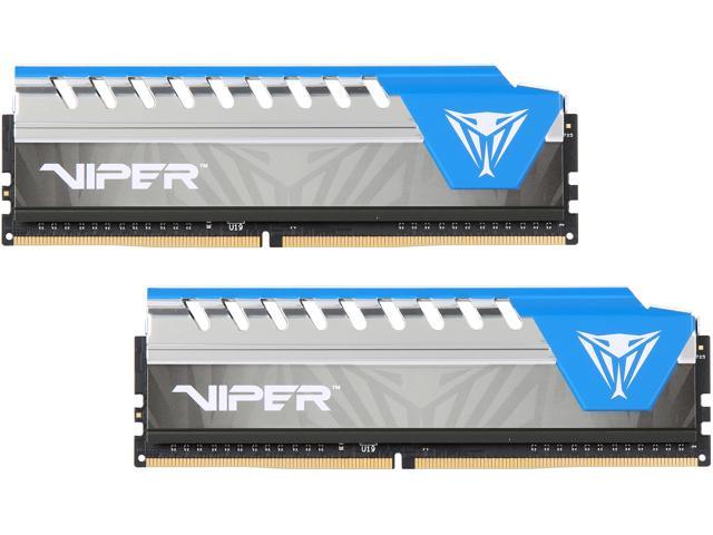 Patriot Viper Elite 8GB (2 x 4GB) DDR4 2666MHz DRAM (Desktop Memory) CL16 1.2V Blue DIMM (288-pin) Extreme Performance Memory PVE48G266C6KBL (Intel XMP, AMD Ryzen)