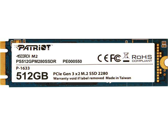 Patriot SCORCH M.2 2280 512GB PCI-Express 3.0 x2 with NVMe 1.2 Internal Solid State Drive (SSD) PS512GPM280SSDR