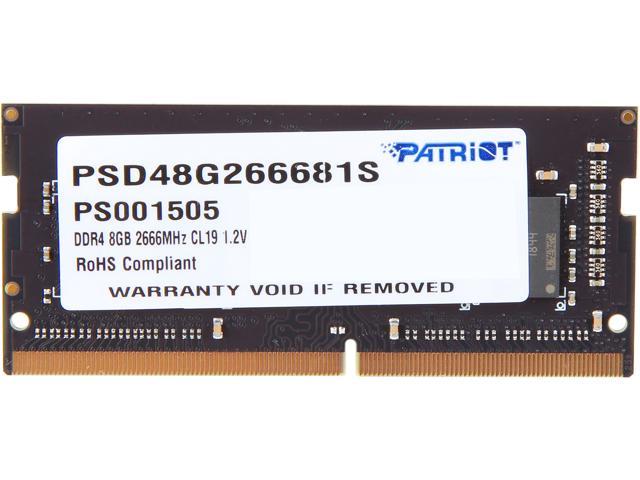 Patriot Signature Line 8GB 260-Pin DDR4 SO-DIMM DDR4 2666 (PC4 21300) Laptop Memory Model PSD48G266681S