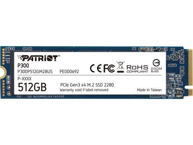 Patriot P300 M.2 2280 512GB PCIe Gen3 x4, NVMe 1.3 Internal Solid State  Drive (SSD) P300P512GM28US