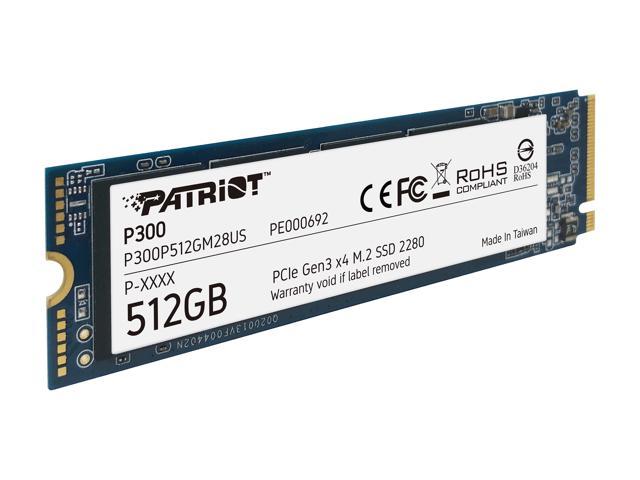 Patriot P300 M.2 2280 512GB PCIe Gen3 x4, NVMe 1.3 Internal Solid 