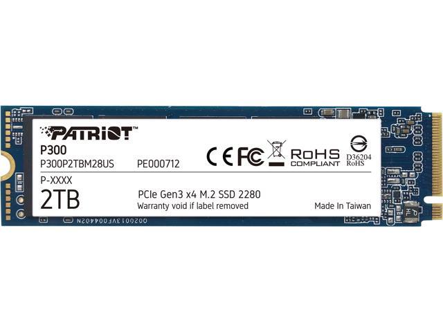 Patriot P300 M.2 2280 2TB PCIe Gen3 x4, NVMe 1.3 Internal Solid State Drive (SSD) P300P2TBM28US