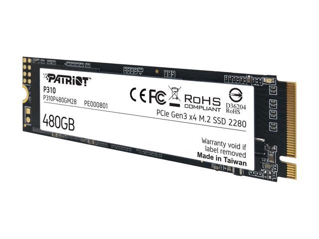 Patriot P310 M.2 2280 480GB PCIe Gen3 x 4, NVMe 1.3 Internal Solid State  Drive (SSD) P310P480GM28