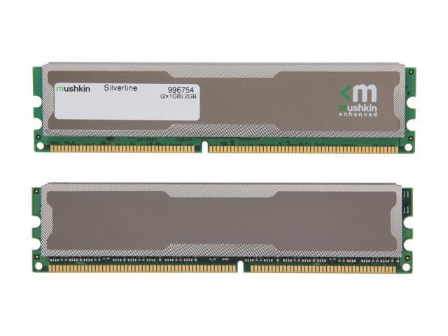 DDR-400MHz PC3200 Desktop RAM 2x1GB Mushkin Silverline 996754 2GB 