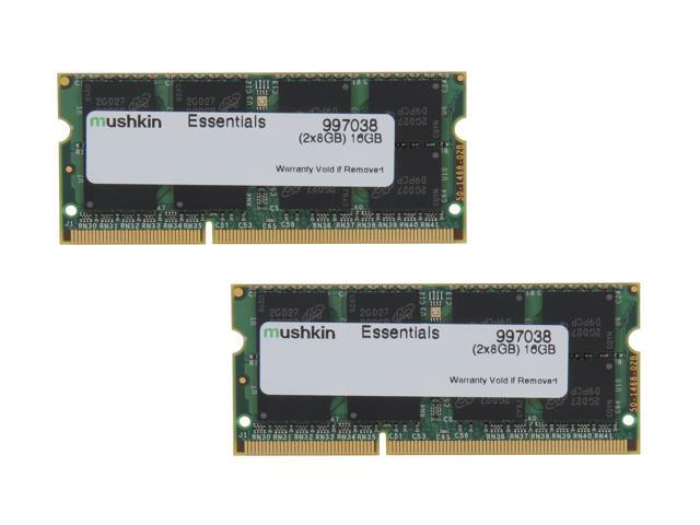 Mushkin Enhanced Essentials 16GB (2 x 8GB) 204-Pin DDR3 SO-DIMM DDR3L 1600 (PC3L 12800) Laptop Memory Model 997038