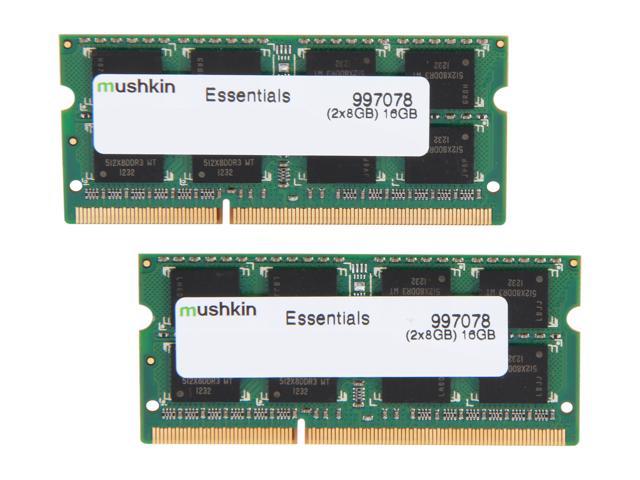 Mushkin Enhanced Essentials 16GB (2 x 8GB) 204-Pin DDR3 SO-DIMM DDR3L 1333 (PC3L 10600) Laptop Memory Model 997078