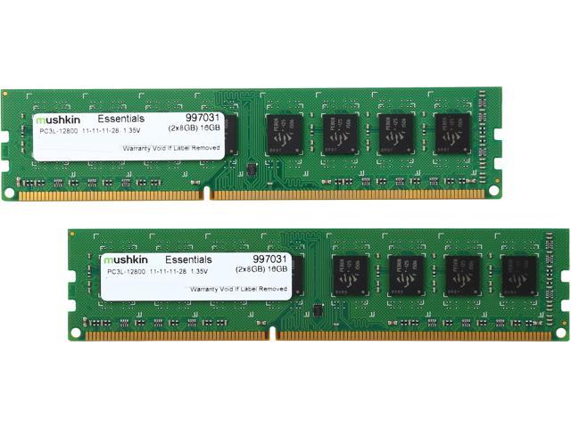 Mushkin Enhanced Essentials 16GB (2 x 8GB) 240-Pin PC RAM DDR3L 1600 (PC3L 12800) Desktop Memory Model 997031