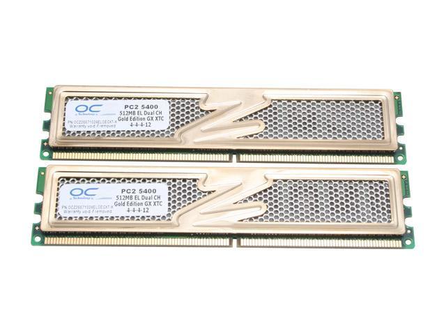 OCZ Gold 1GB (2 x 512MB) DDR2 667 (PC2 5400) Dual Channel Kit Desktop Memory Model OCZ26671024ELGEGXT-K