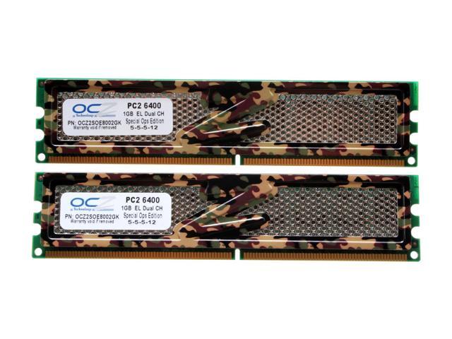 OCZ S.O.E 2GB (2 x 1GB) DDR2 800 (PC2 6400) Dual Channel Kit Desktop Memory Model OCZ2SOE8002GK