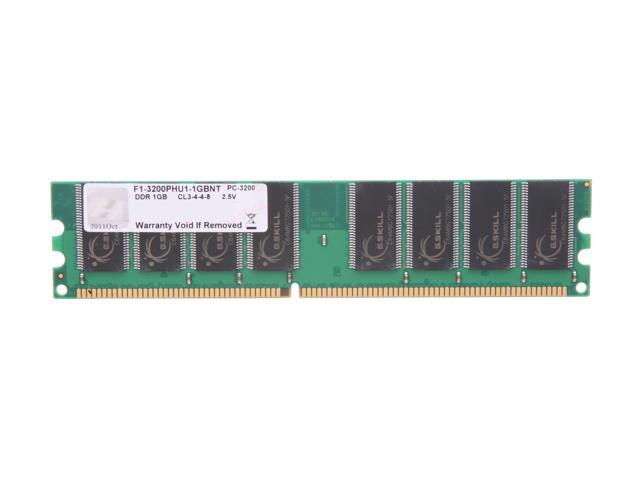 G.SKILL Value 1GB DDR 400 (PC 3200) Desktop Memory Model F1-3200PHU1-1GBNT