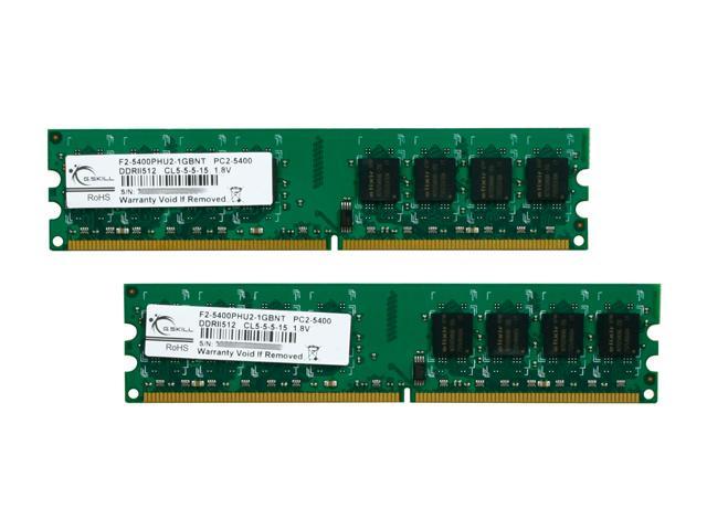 G.SKILL 1GB (2 x 512MB) DDR2 667 (PC2 5400) Dual Channel Kit Desktop Memory Model F2-5400PHU2-1GBNT