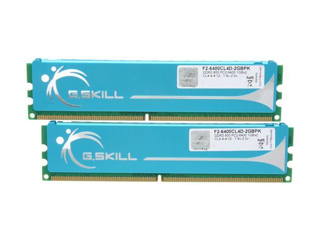 G.SKILL 2GB (2 x 1GB) DDR2 800 (PC2 6400) Dual Channel Kit Desktop Memory Model F2-6400CL4D-2GBPK