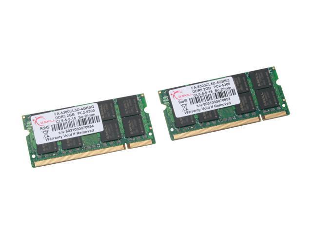 G.SKILL 4GB (2 x 2GB) DDR2 667 (PC2 5300) Dual Channel Kit Memory For Apple Notebook Model FA-5300CL5D-4GBSQ