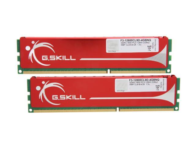 G.SKILL 4GB (2 x 2GB) DDR3 1600 (PC3 12800) Dual Channel Kit Desktop Memory Model F3-12800CL9D-4GBNQ