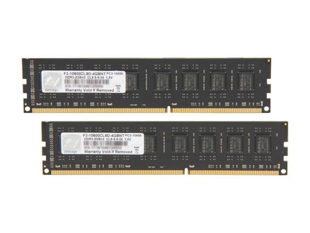 G.SKILL 4GB (2 x 2GB) DDR3 1333 (PC3 10600) Dual Channel Kit Desktop Memory Model F3-10600CL9D-4GBNT