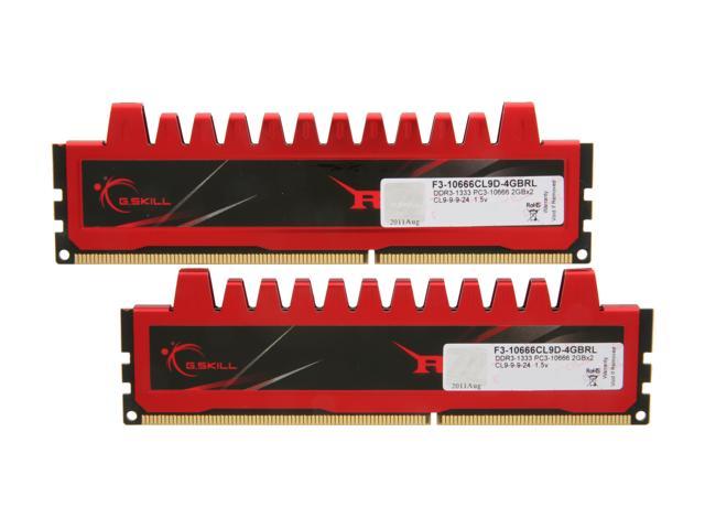 G.SKILL Ripjaws Series 4GB (2 x 2GB) DDR3 1333 (PC3 10666) Desktop Memory Model F3-10666CL9D-4GBRL
