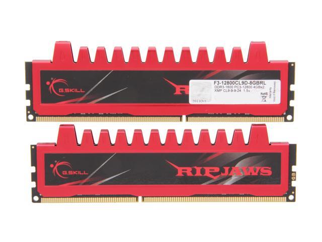 G.SKILL Ripjaws Series 8GB (2 x 4GB) 240-Pin PC RAM DDR3 1600 (PC3 12800)  Desktop Memory Model F3-12800CL9D-8GBRL
