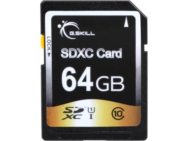 G.Skill 64GB SDXC UHS-I/U1 Class 10 Memory Card (FF-SDXC64GN-U1)