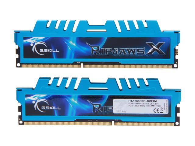 G.SKILL Ripjaws X Series 16GB (2 x 8GB) 240-Pin DDR3 SDRAM DDR3 1866 (PC3  14900) Desktop Memory Model F3-1866C9D-16GXM