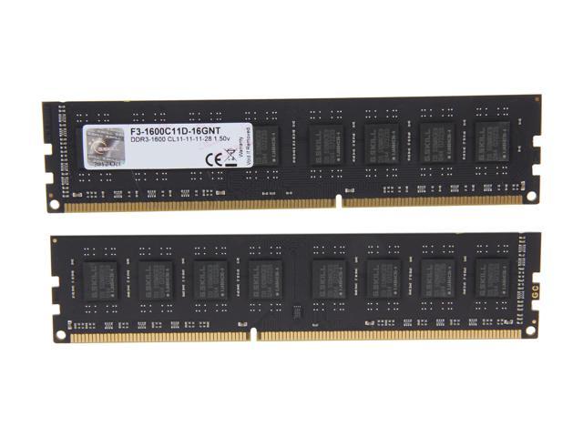 G.SKILL Value 16GB (2 x 8GB) 240-Pin PC RAM DDR3 1600 (PC3 12800) Desktop  Memory Model F3-1600C11D-16GNT