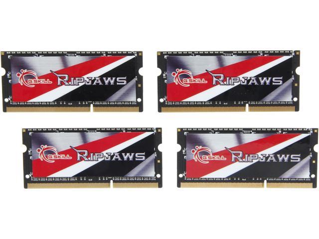 G.SKILL Ripjaws 32GB (4 x 8GB) 204-Pin DDR3 SO-DIMM DDR3L 1600 Laptop Memory Model F3-1600C11Q-32GRL