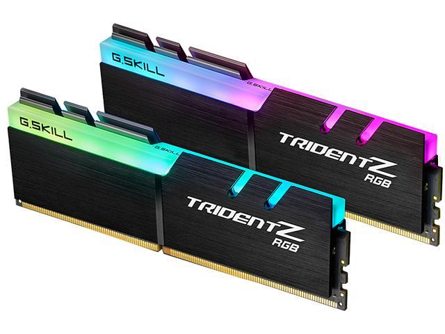 G.SKILL TridentZ RGB Series 16GB (2 x 8GB) 288-Pin PC RAM DDR4 3200 (PC4 25600) Intel XMP 2.0 Desktop Memory Model F4-3200C16D-16GTZR