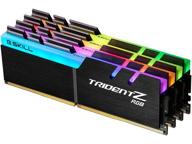 G.SKILL TridentZ RGB Series 32GB (4 x 8GB) DDR4 2666 (PC4 21300) Desktop  Memory Model F4-2666C18Q-32GTZR