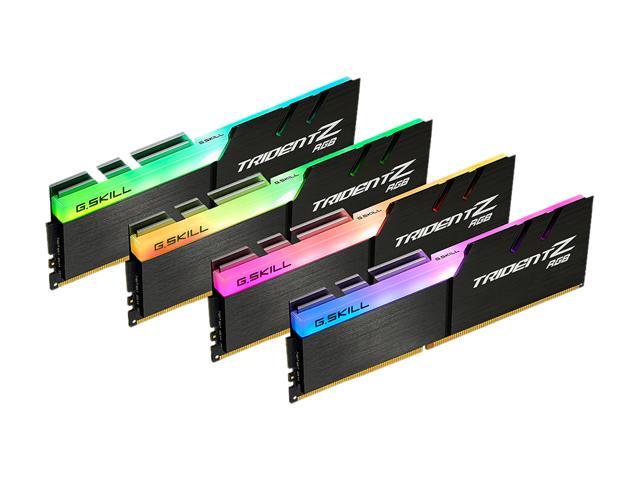 G.SKILL TridentZ RGB Series 32GB (4 x 8GB) DDR4 2666 (PC4 21300) Desktop  Memory Model F4-2666C18Q-32GTZR