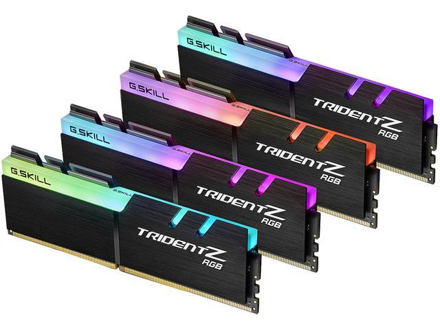 G.SKILL TridentZ RGB Series 64GB (4 x 16GB) DDR4 3200 (PC4 25600) Desktop  Memory Model F4-3200C16Q-64GTZR