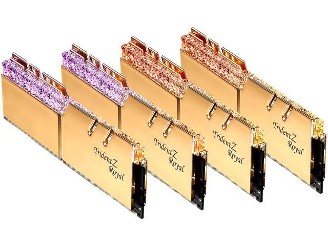 G.SKILL Trident Z Royal Series 64GB (4 x 16GB) 288-Pin RGB DDR4 SDRAM DDR4 3200 (PC4 25600) Desktop Memory Model F4-3200C14Q-64GTRG