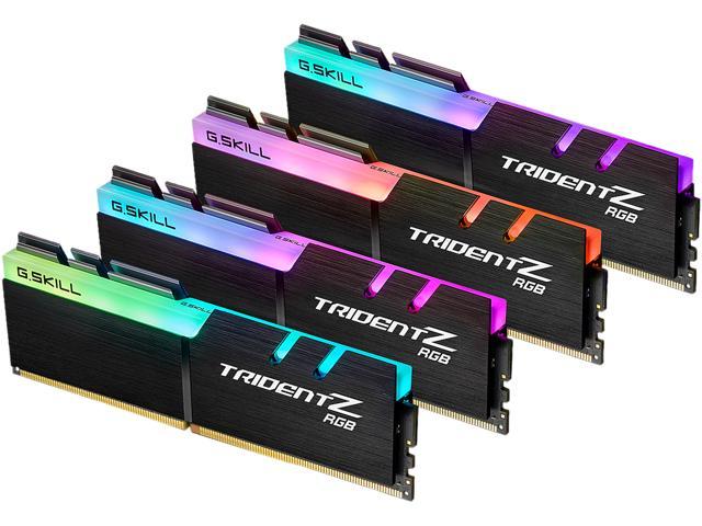 G.SKILL TridentZ RGB Series 64GB (4 x 16GB) DDR4 3600 (PC4 28800) Desktop Memory Model F4-3600C16Q-64GTZR
