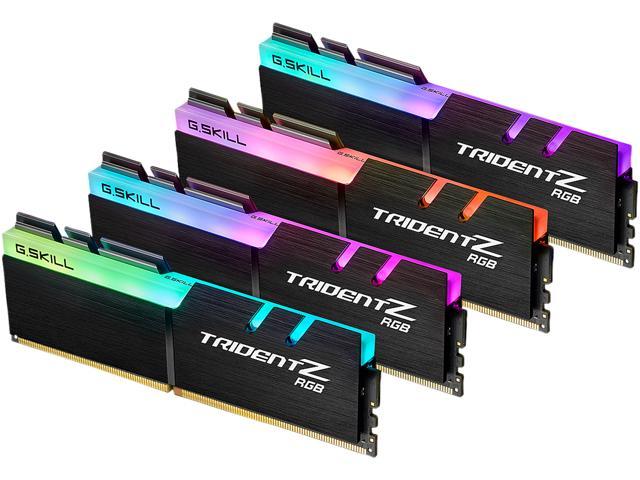 G.SKILL TridentZ RGB Series 128GB (4 x 32GB) 288-Pin PC RAM DDR4 3200 (PC4 25600) Desktop Memory Model F4-3200C16Q-128GTZR