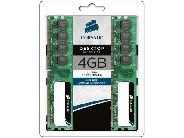 CORSAIR 4GB (2 x 2GB) DDR2 800 (PC2 6400) Desktop Memory Model VS4GBKIT800D2