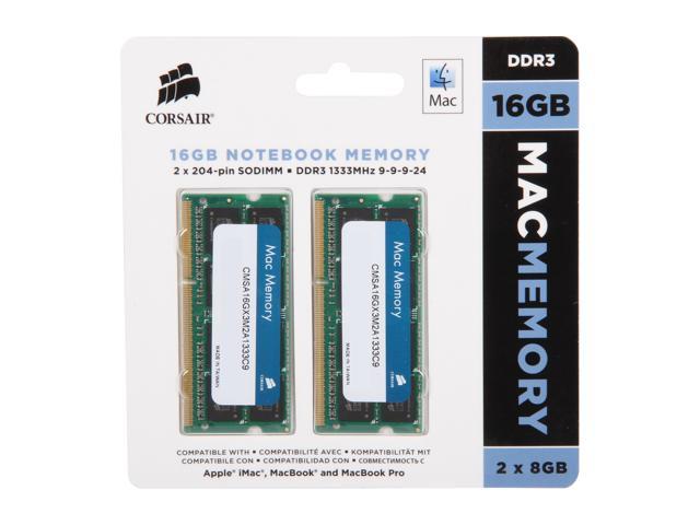 Caroline kredit Ny mening CORSAIR 16GB (2 x 8GB) DDR3 1333 (PC3 10600) Memory for Apple Model  CMSA16GX3M2A1333C9 System Specific Memory - Newegg.com