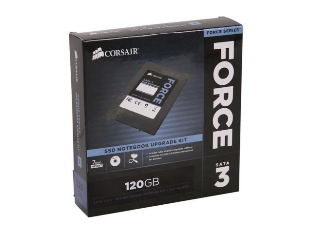 Corsair Force Series 3 2.5" 120GB SATA III Internal Solid State Drive (SSD) Notebook Upgrade Kit CSSD-F120GB3A-NB