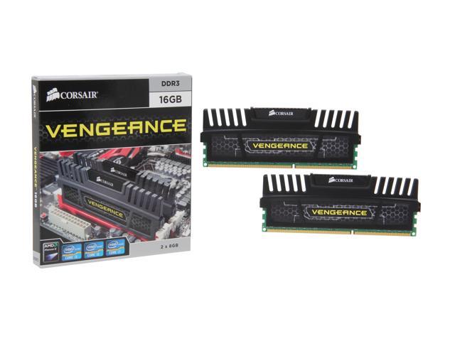 CORSAIR Vengeance 16GB (2 x 8GB) 240-Pin PC RAM DDR3 1600 (PC3 12800)  Desktop Memory Model CMZ16GX3M2A1600C9