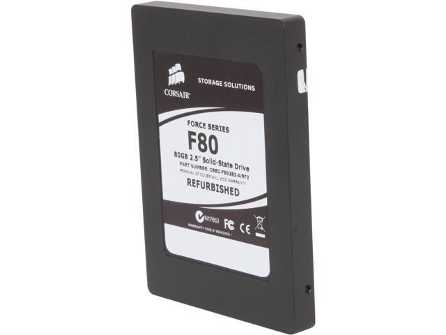 Manufacturer Recertified Corsair Force CSSD-F80GB2-A/RF2 2.5" 80GB SATA II MLC Internal Solid State Drive (SSD) Manufactured Recertified