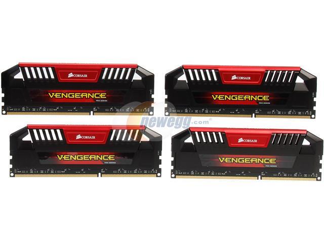 CORSAIR Vengeance Pro 32GB (4 x 8GB) 240-Pin DDR3 SDRAM DDR3 1600 (PC3 12800) Desktop Memory Model CMY32GX3M4A1600C9R (Red)