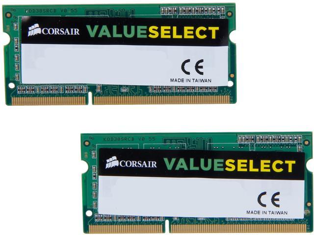 CORSAIR ValueSelect 8GB (2 x 4GB) 204-Pin DDR3 SO-DIMM DDR3L 1600 (PC3L 12800) Laptop Memory Model CMSO8GX3M2C1600C11