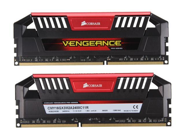 CORSAIR Vengeance Pro 16GB (2 x 8GB) DDR3 2400 (PC3 19200) Desktop Memory  Model CMY16GX3M2A2400C11R