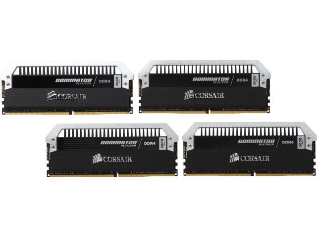 CORSAIR Dominator Platinum 16GB (4 x 4GB) DDR4 3000 (PC4 24000) Desktop Memory Model CMD16GX4M4B3000C15