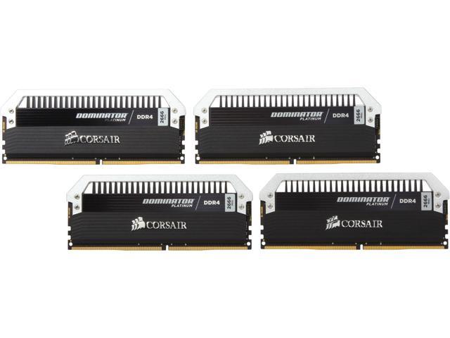 CORSAIR Dominator Platinum 32GB (4 x 8GB) DDR4 2666 (PC4 21300) Desktop Memory Model CMD32GX4M4A2666C16