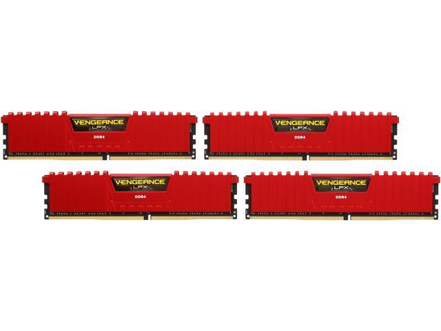 CORSAIR Vengeance LPX 16GB (4 x 4GB) DDR4 2400 (PC4 19200) memory kit for DDR4 Systems Model CMK16GX4M4A2400C14R