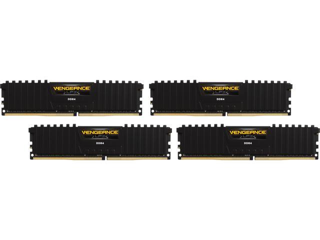 CORSAIR Vengeance LPX 64GB (4 x 16GB) 288-Pin PC RAM DDR4 2666 (PC4 21300)  Desktop Memory Model CMK64GX4M4A2666C16