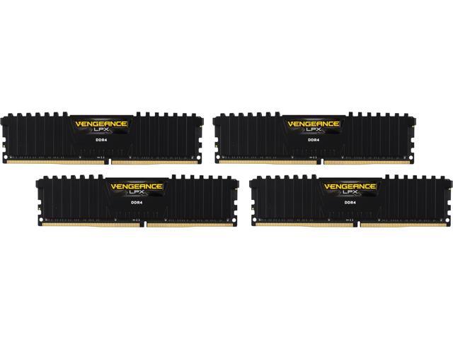CORSAIR Vengeance LPX 64GB (4 x 16GB) 288-Pin PC RAM DDR4 2400 (PC4 19200) Desktop Memory Model CMK64GX4M4A2400C14