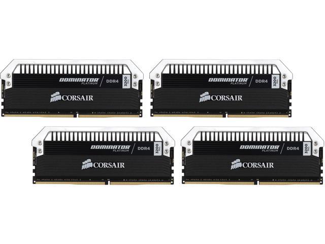CORSAIR Dominator Platinum 16GB (4 x 4GB) DDR4 3200 (PC4 25600) Desktop Memory Model CMD16GX4M4C3200C15