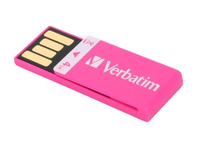 Verbatim Clip-it 4GB USB 2.0 Flash Drive (Pink) Model 97549
